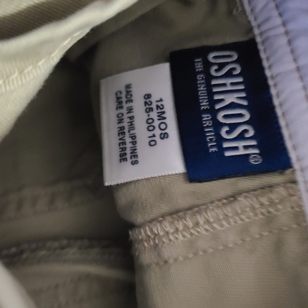 Vintage Y2K Overalls‎ baby nwot OSHKOSH TAN OVERALLS BABY 12 months - Picture 2 of 10